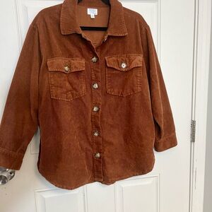 Time and Tru Rust Corduroy Shirt